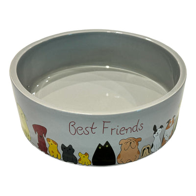 SPOT Best Friends Pet Food Dish - Food or Water Ceramic Bowl for Pets, Ideal for Small & Medium Dogs, Dishwasher Safe, 1.75 Cups (14oz) Capacity - 5in, Light Grey