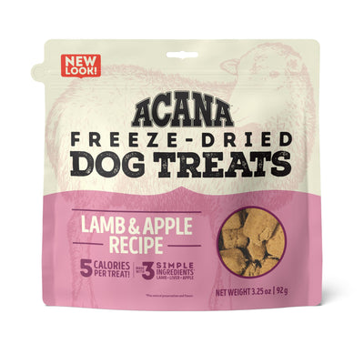 ACANA Singles Freeze Dried Dog Treats, Limited Ingredient Grain Free Lamb & Apple Recipe, 3.25oz