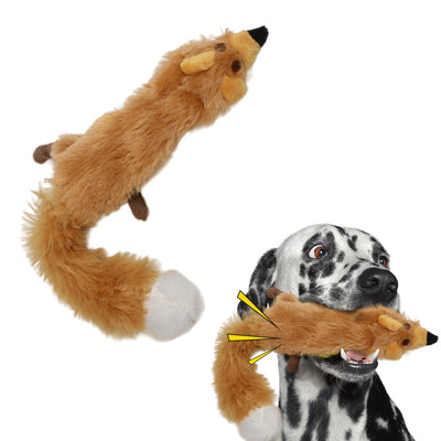 SPOT Skinneeez | Stuffless Dog Toy with Squeaker for All Dogs | Tug-of-War Toy for Small and Large Breeds | 23" | Fox Design | by Ethical Pet