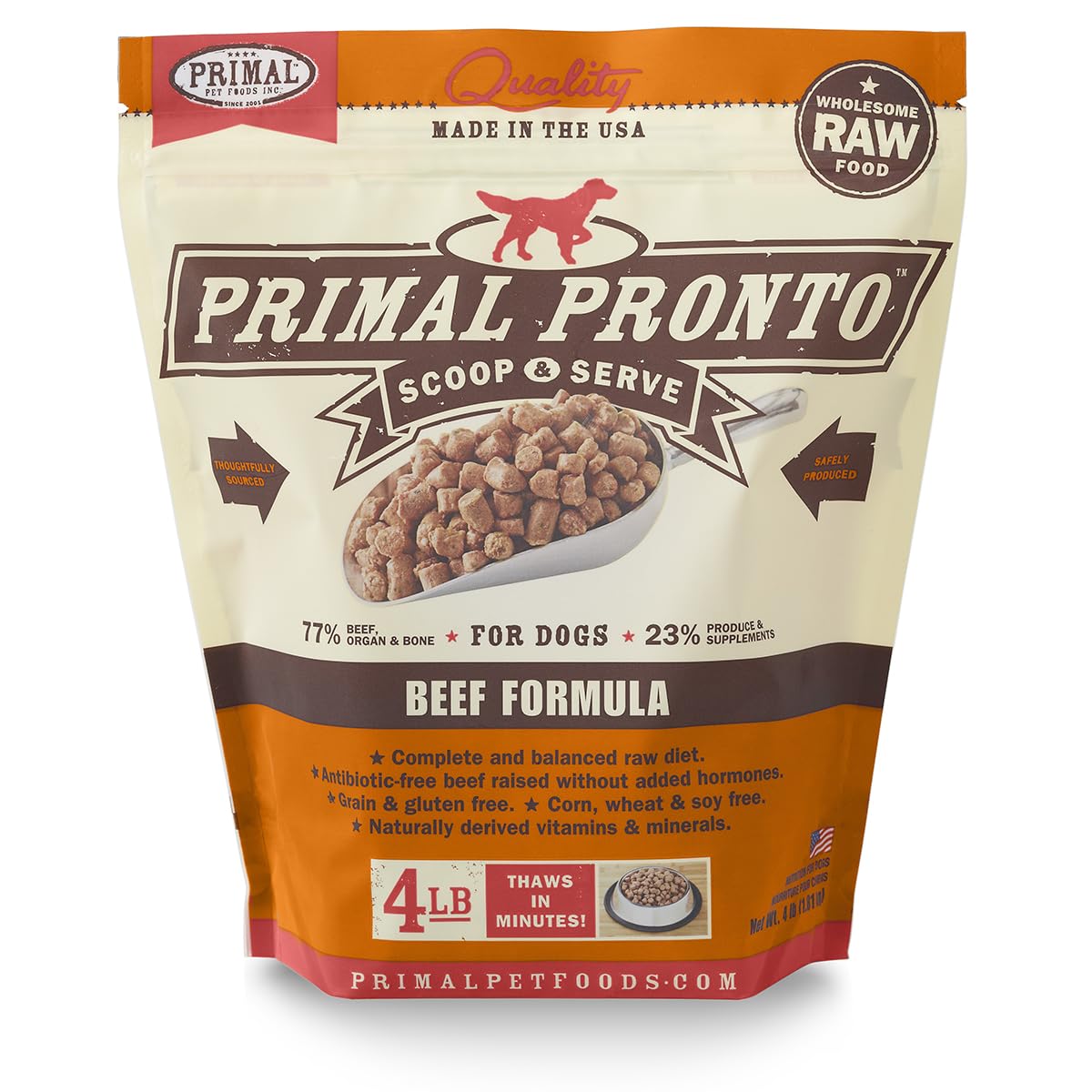 Primal Pronto Beef Frozen Raw Dog Food