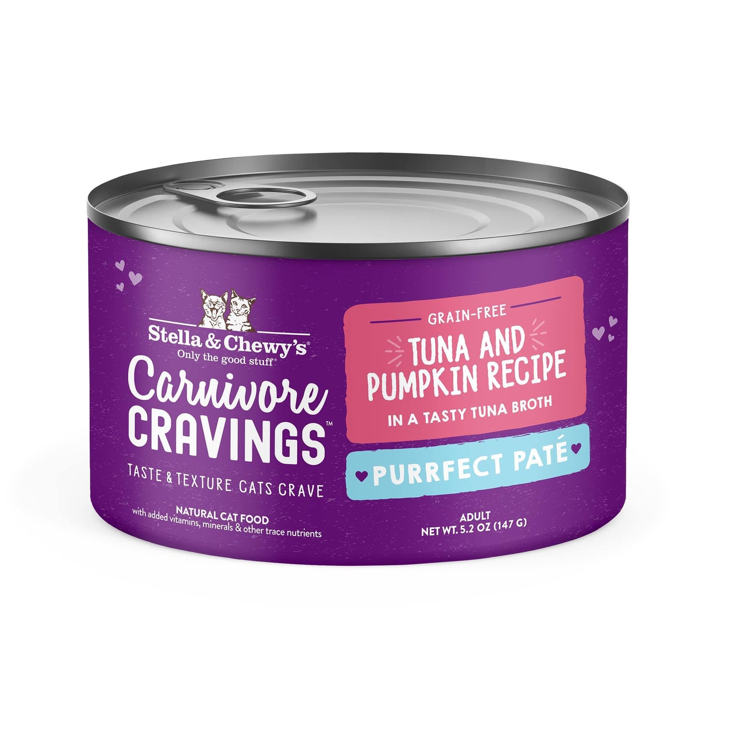 Stella & Chewy's, Cat Carnivore Cravings Tuna & Pumpkin Pate Can, 5.2 Ounce