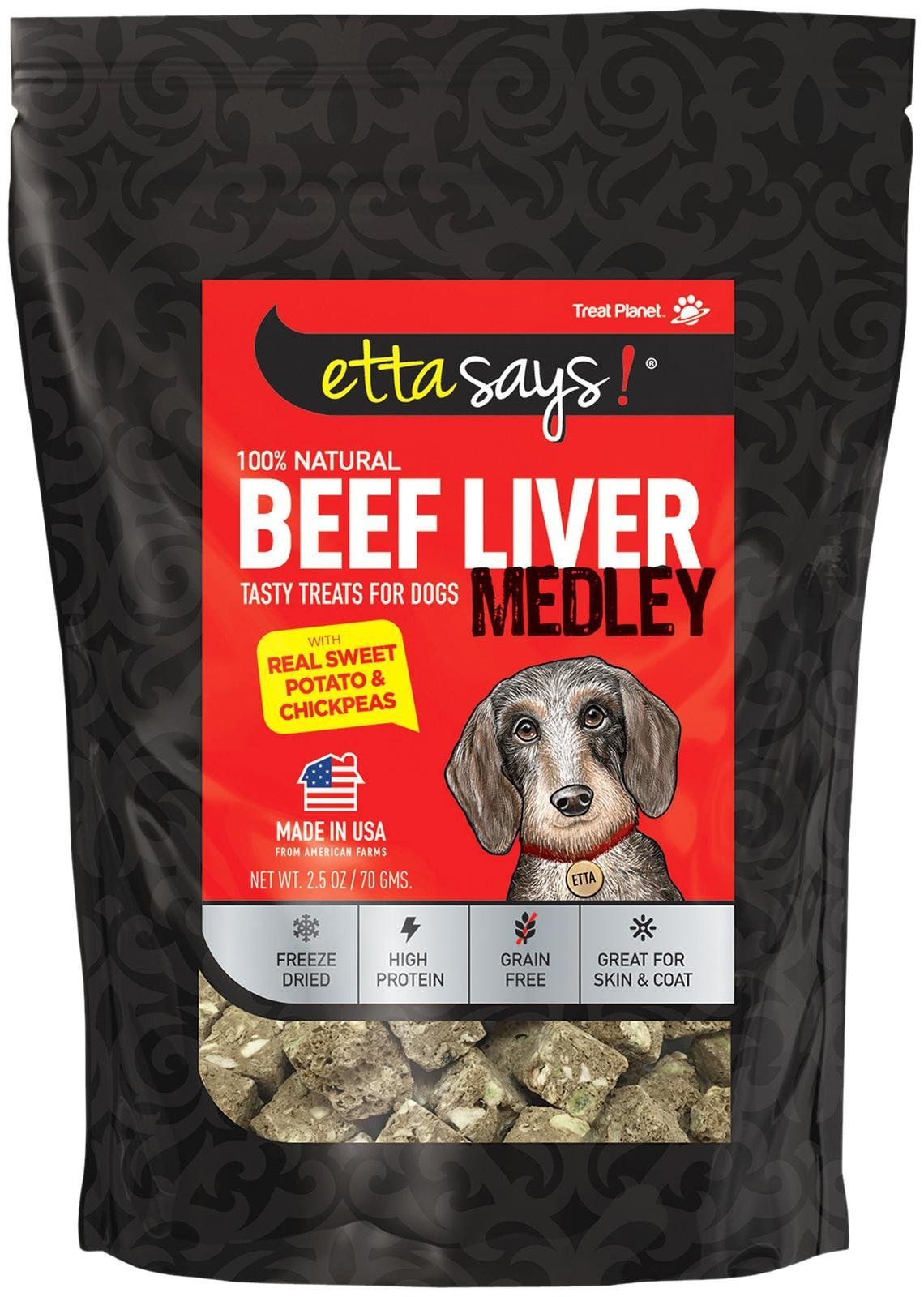 Etta Says! Freeze Dried Beef Medley 2.5Oz - Freeze Dried, Grain Free Dog Treat, Limited Ingredients, Usa Made