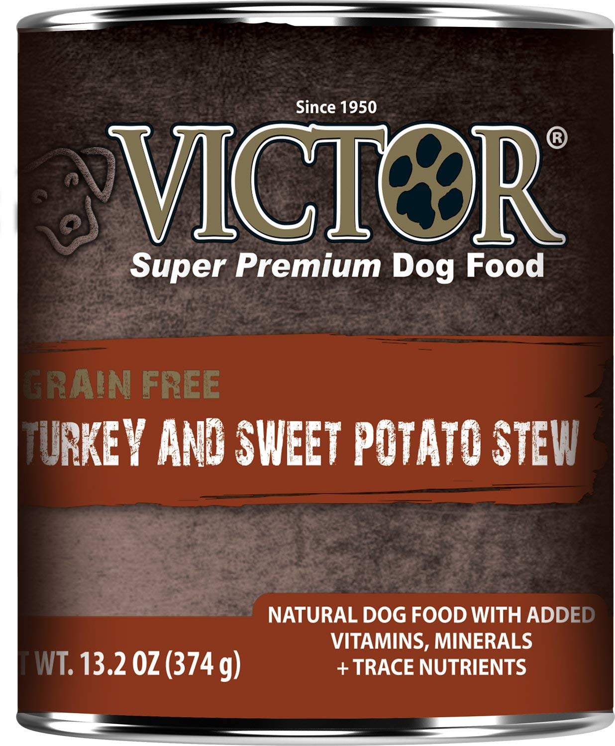 Victor Grain Free Turkey and Sweet Potato Stew Canned Dog Food 13.2oz 12 cans