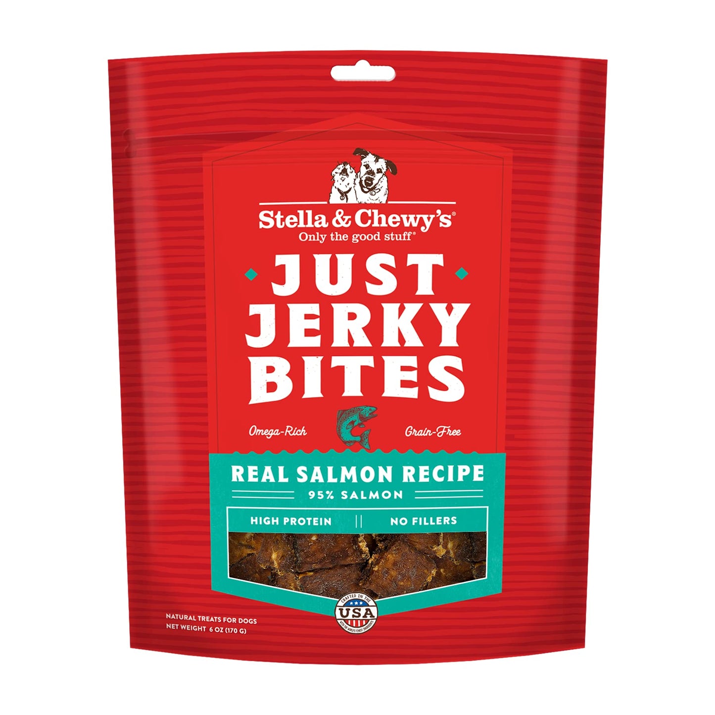 Stella & Chewy's Just Jerky Bites Real Salmon Recipe Dog Treats, 6 oz. Bag