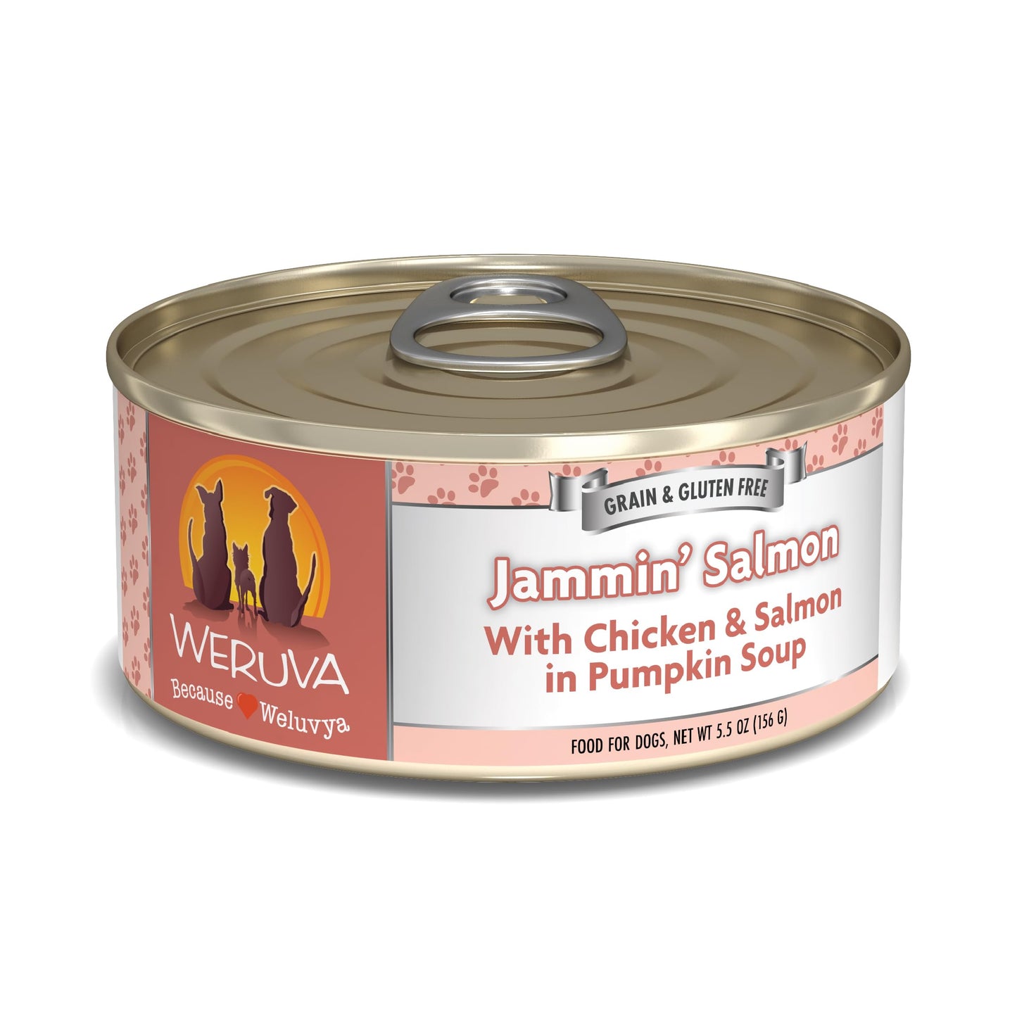 Weruva Classic Dog Food, Jammin' Salmon with Chicken & Salmon in Gravy, 5.5oz Can (Pack of 24)