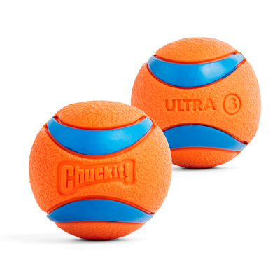 Chuckit! Ultra Ball Dog Toy - Small Bouncy Fetch Balls For Dogs 0-20 lbs - Made from Durable Rubber - Floating Water Pet Toys - Size Small - 2-inch Diameter - Pack of 2