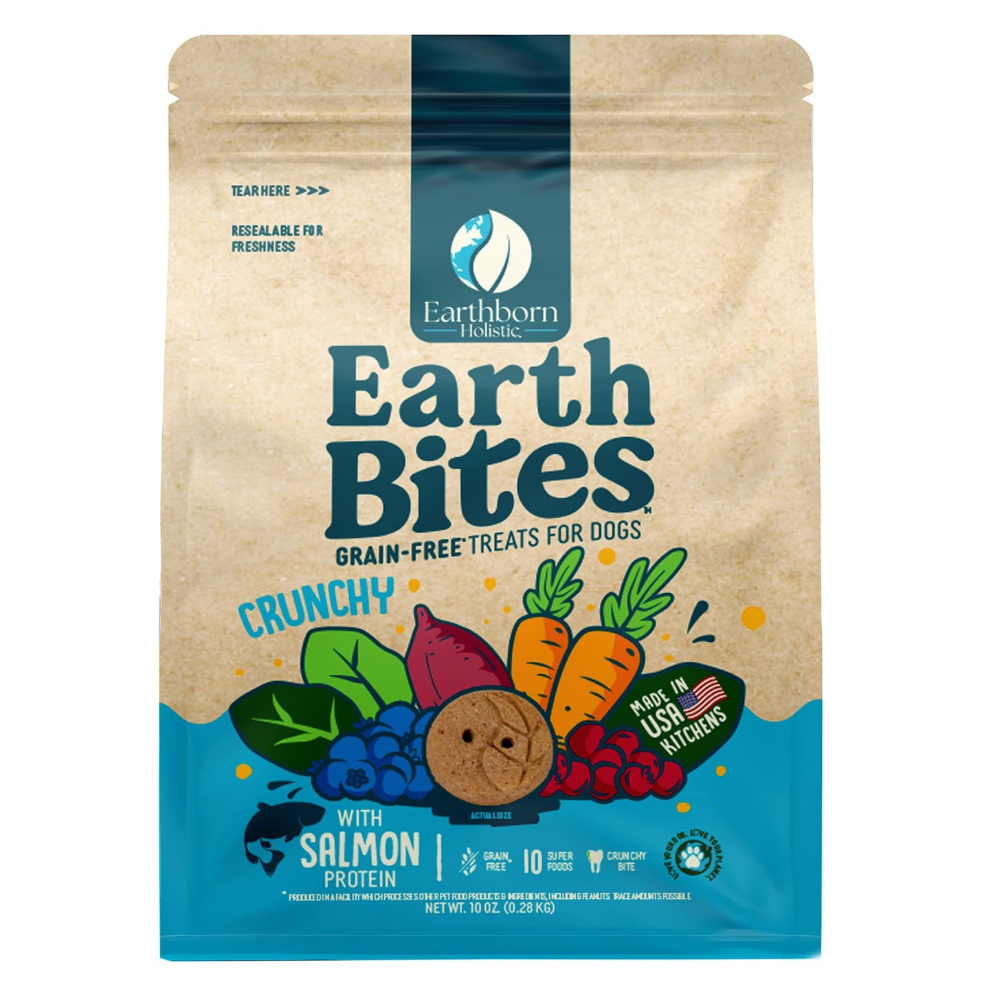 Earthborn EarthBites Crunchy Grain Free Treats for Dogs (Salmon)