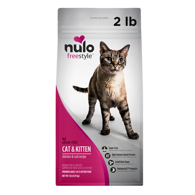 Nulo Freestyle Cat & Kitten Food, Premium Grain-Free Dry Small Bite Kibble Cat Food, High Animal-Based Protein with BC30 Probiotic for Digestive Health Support