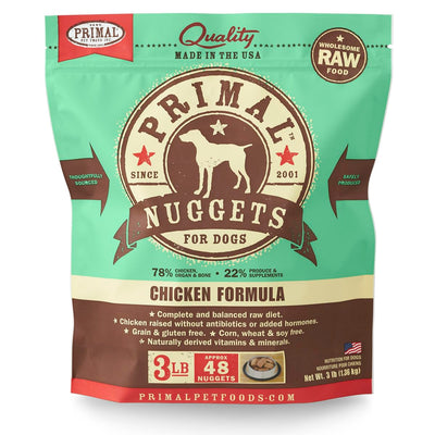 Primal Pet Foods 850010 Canine Chicken Nuggets, 3-Pound