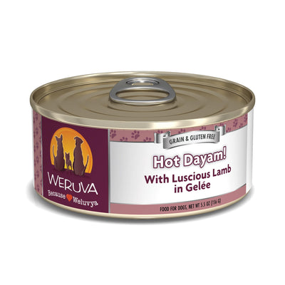 Weruva Classic Dog Food, Hot Dayam! with Lamb in GelÃ©e, 5.5oz Can (Pack of 24)