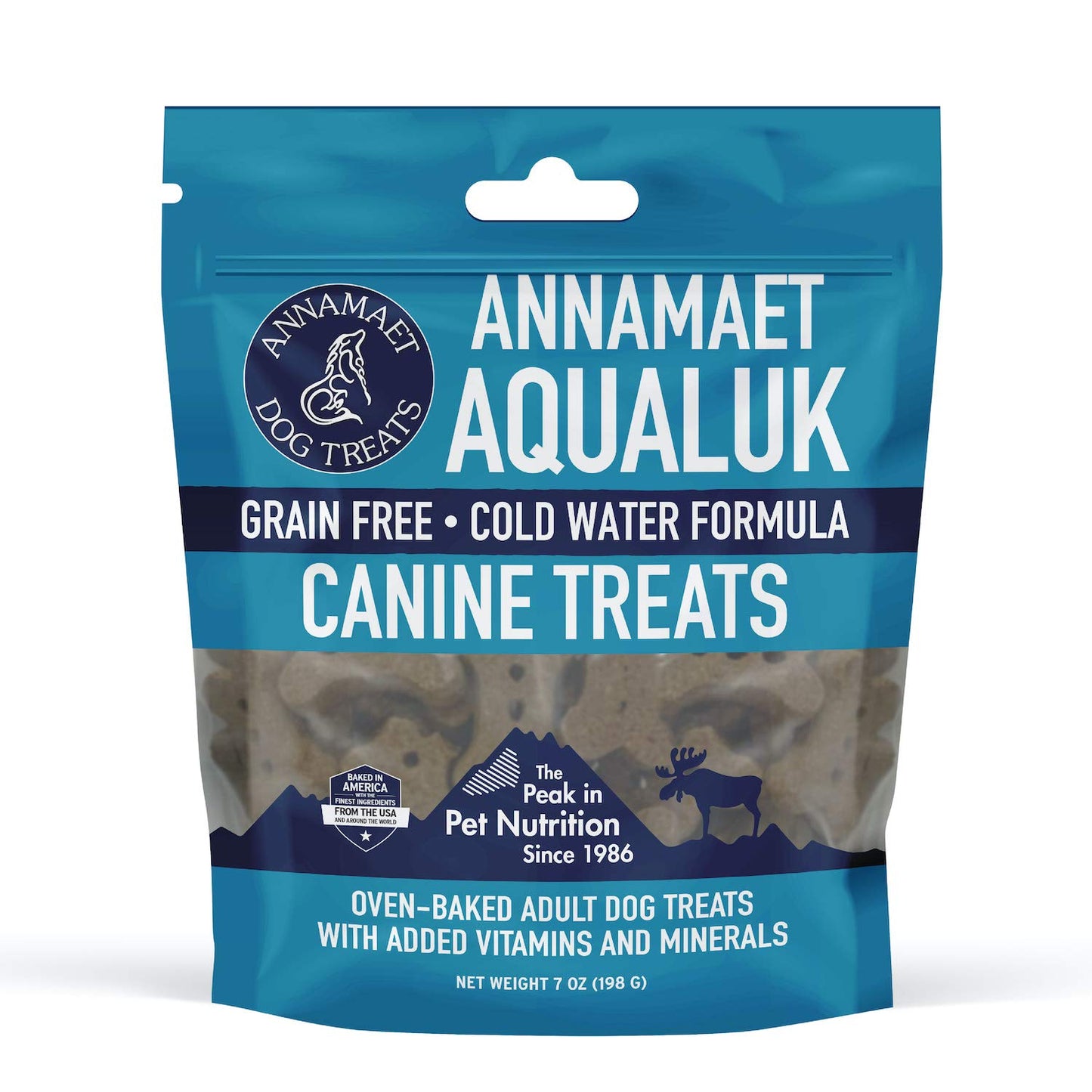 Annamaet Grain-Free Aqualuk Dog Treats Cold Water Formula with Salmon & Herring, 7-oz Bag