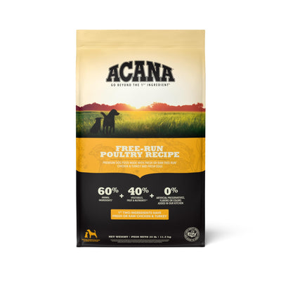 ACANA Grain Free Dry Dog Food, Free-Run Poultry Dog Food Recipe, 25lb