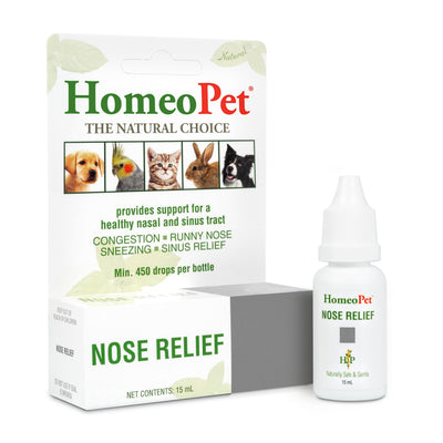 HomeoPet Nose Relief, Safe and Natural Nasal and Sinus Medicine for Cats, Dogs, and Other Small Animals, Pet Congestion Medicine, 15 Milliliters