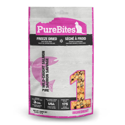 PureBites Salmon Freeze Dried Cat Treats, 1 Ingredient, Made in USA, 2oz