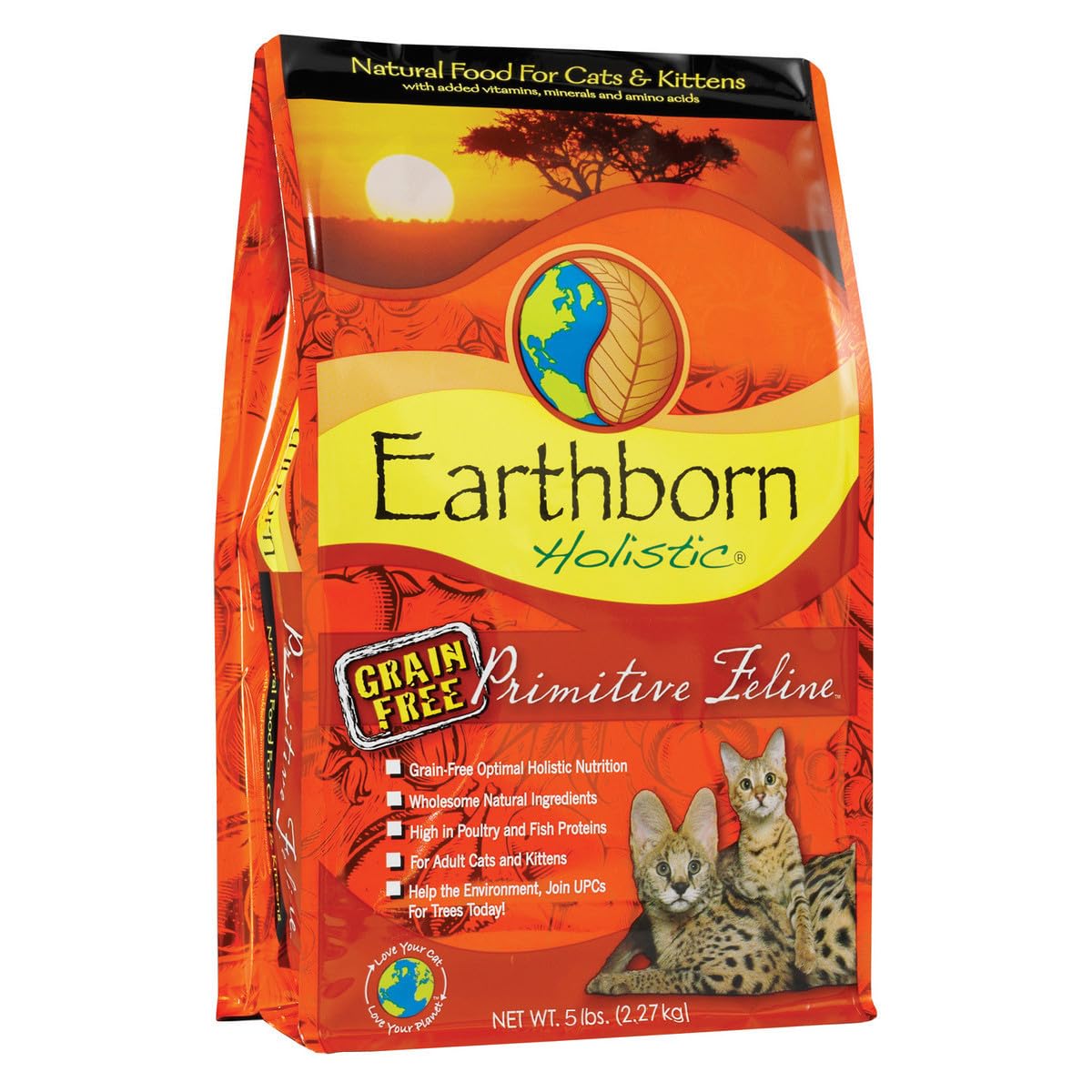 Earthborn Holistic Primitive Feline Grain-Free Dry Cat Food 5 Pound (Pack of 1)