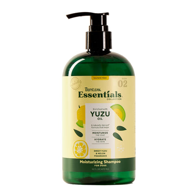 TropiClean Essentials Yuzu Fruit Moisturizing Shampoo for Dogs | Moisturize The Coat | Hydrate The Skin | Derived from Natural Ingredients