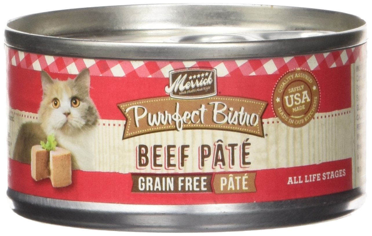 Merrick Purrfect Bistro Beef Pate Recipe Canned Cat Food 24/3-oz cans