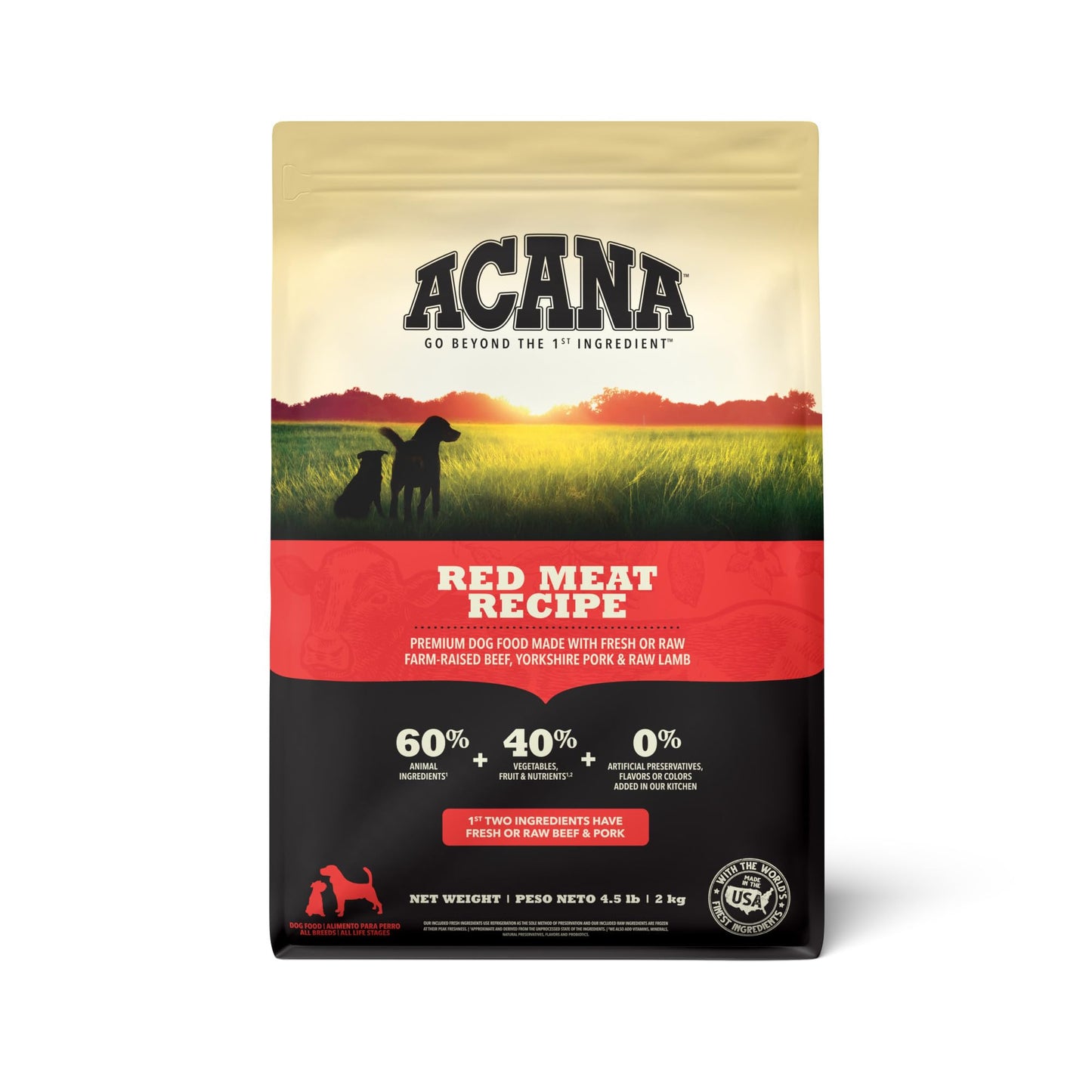 ACANA Grain Free Dry Dog Food, Red Meat Recipe, 4.5lb