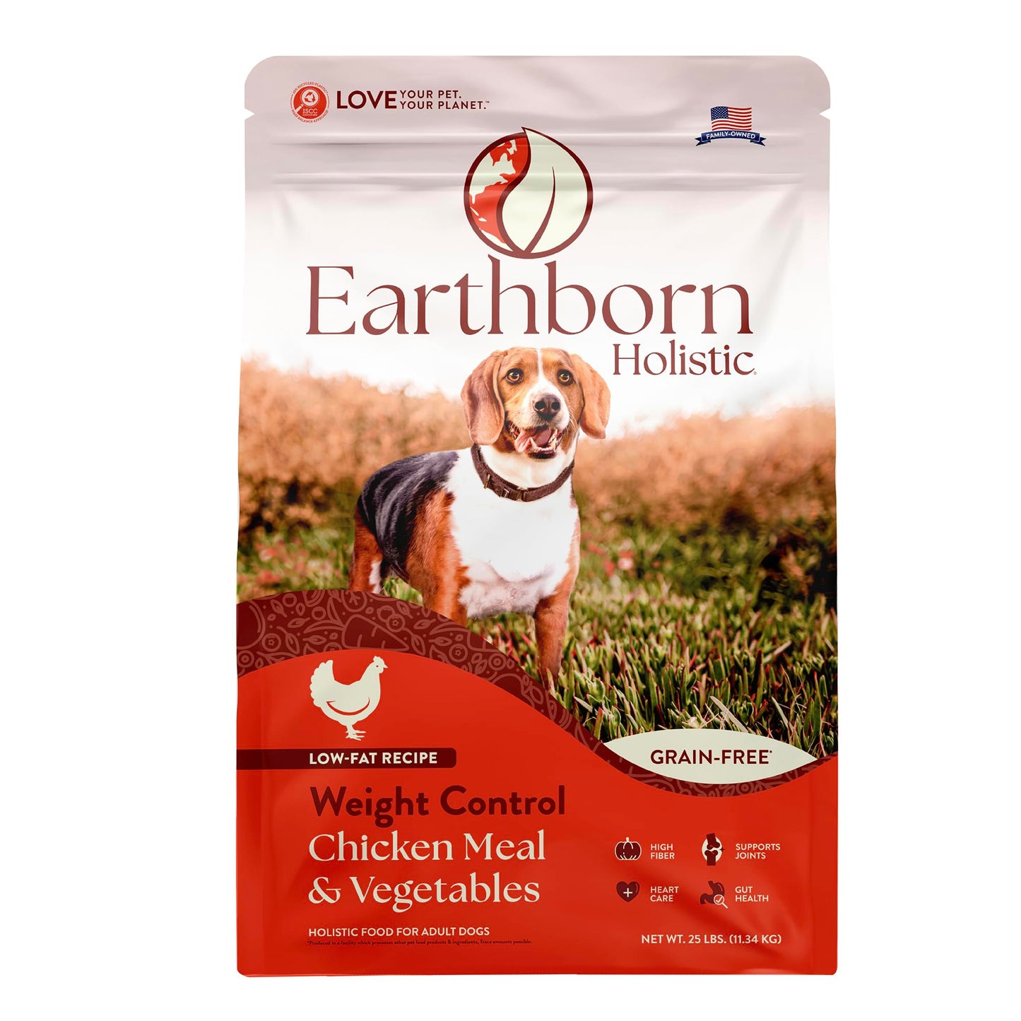 Earthborn Holistic Weight Control Chicken Meal & Vegetables Grain Free Dog Food (25 Pounds)