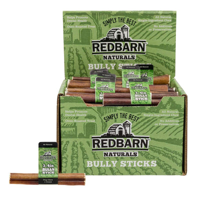 Redbarn Straight 3-4" Bully Sticks - Long Lasting Dog Chew | All Natural & Odorless Bully Bones (1-Count)