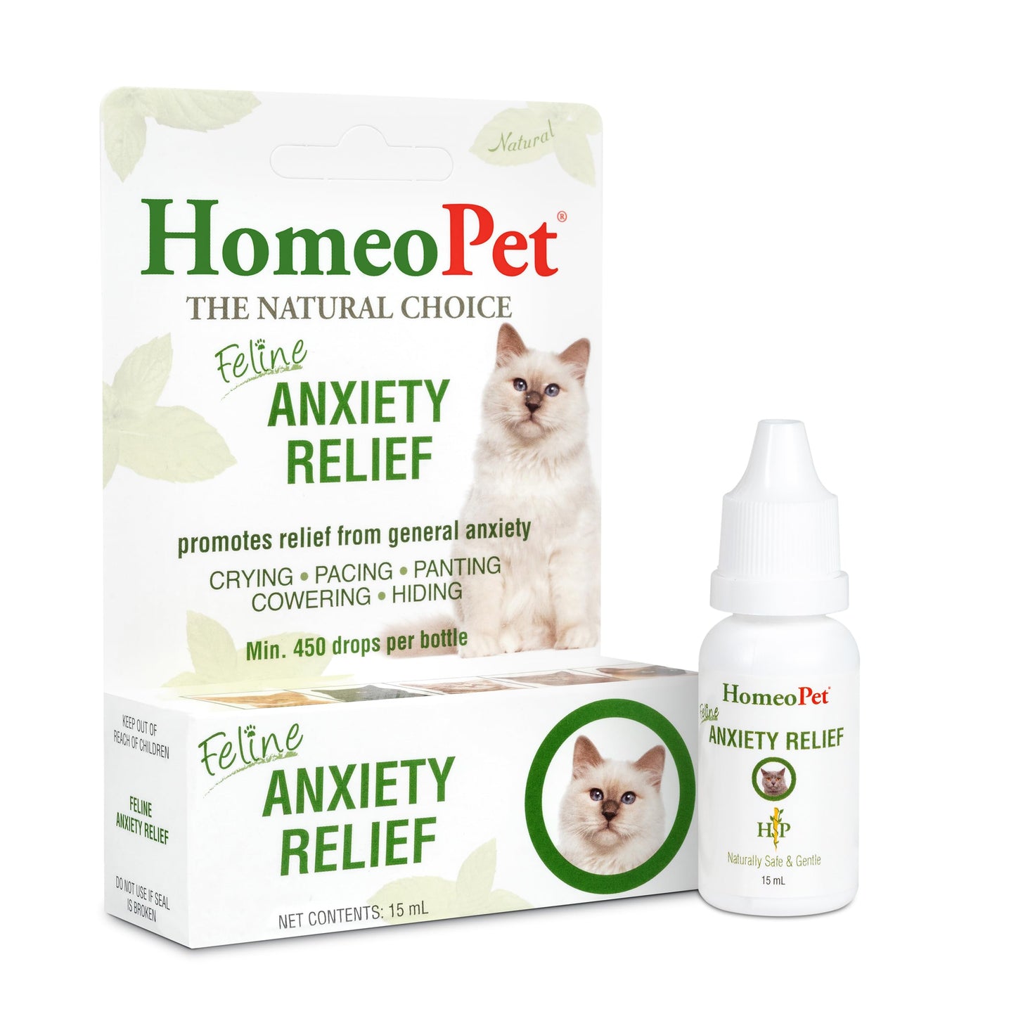 HomeoPet Feline Anxiety Relief, Natural Stress and Anxiety Support, Anxiety Supplement for Cats, 15 Milliliters