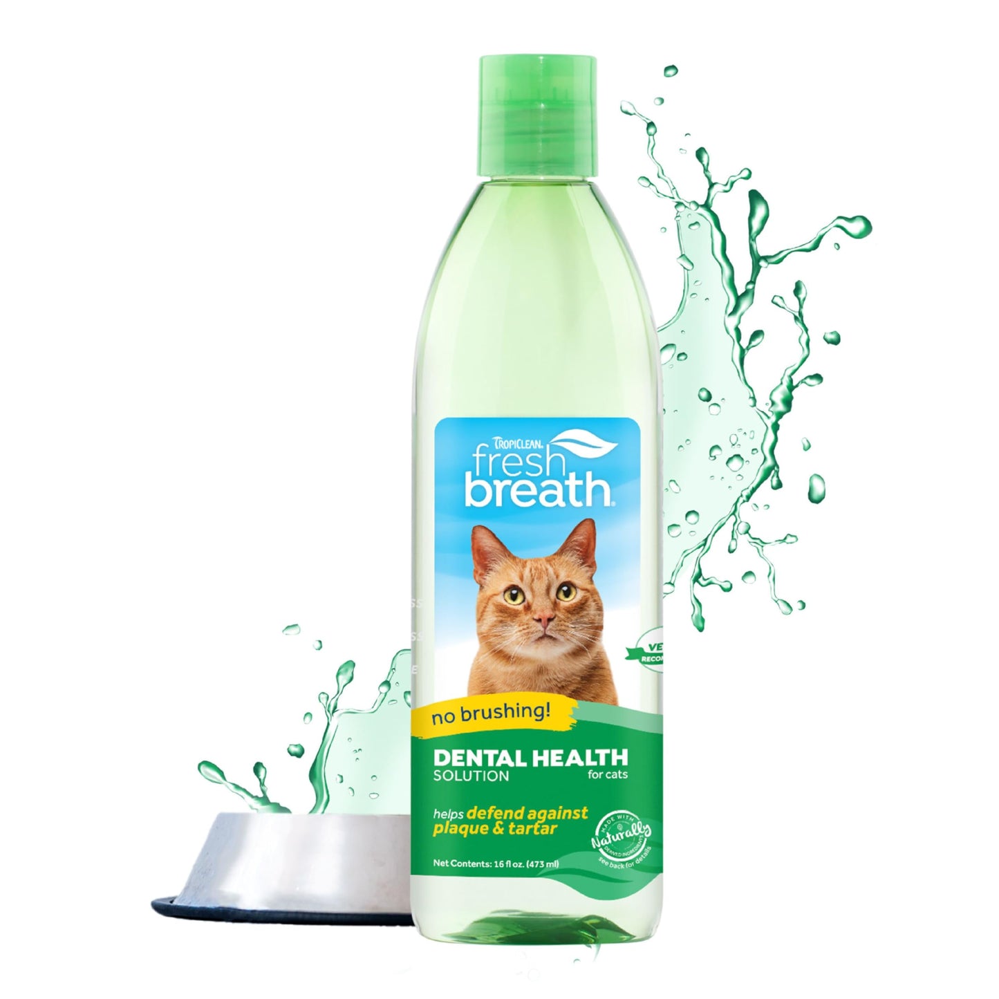 TropiClean Fresh Breath for Cats | Cat Dental Care and Teeth Cleaning | Breath Freshener | Water Additive for Cats | Made in the USA | 16 oz.