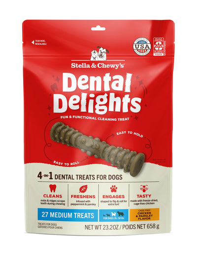 Stella & Chewy's Dental Delights with Freeze-Dried Chicken - Medium Dental Treats for Dogs, 23.2 Ounce Bag