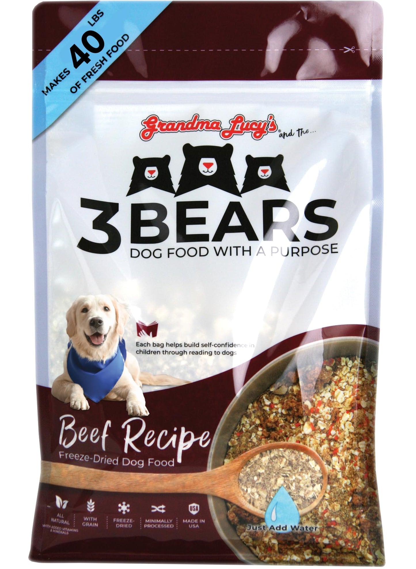 Grandma Lucy's 3 Bears Beef Dog Food - 8lb