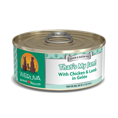 Weruva Classic Dog Food, That's My Jam! with Chicken & Lamb in GelÃ©e, 5.5Oz Can (Pack of 24)