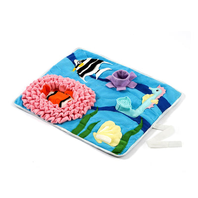 Injoya Under the Sea Snuffle Mat for Dogs, Large Dog Snuffle Mat 21”x18.5”, Dog Enrichment Tool & Slow Feeder, Multiple Snuffle Types, Durable, Machine Washable, Good for All Dog Sizes, Breeds, & Ages