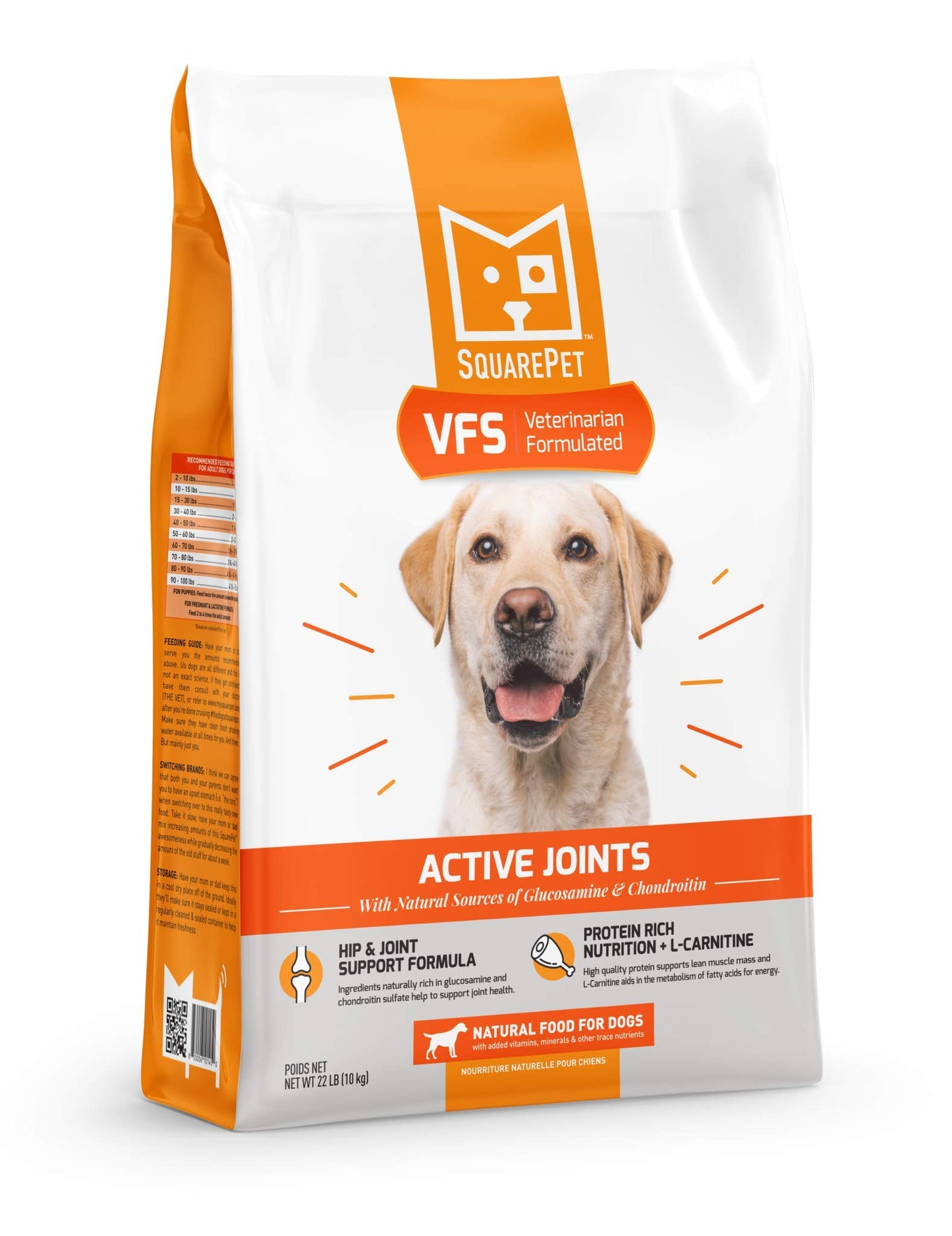 SquarePet VFS Canine Active Joints Formula, Turkey, Green Lip Mussels, Eggshell Collagen, High Protein Diet 22lbs