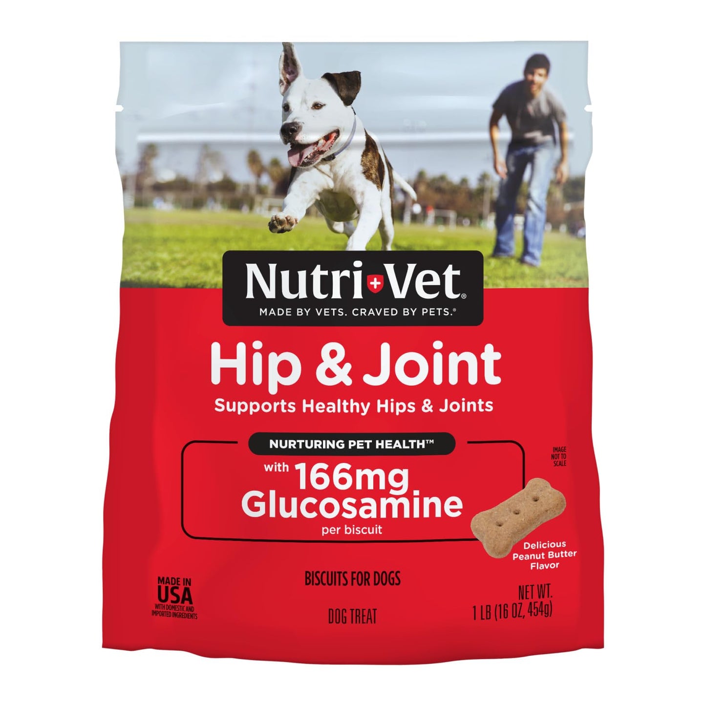 Nutri-Vet Hip & Joint Biscuits for Dogs - Tasty Dog Glucosamine Treat & Dog Joint Supplement - Small Sized Biscuit with 166mg Glucosamine - 16 oz