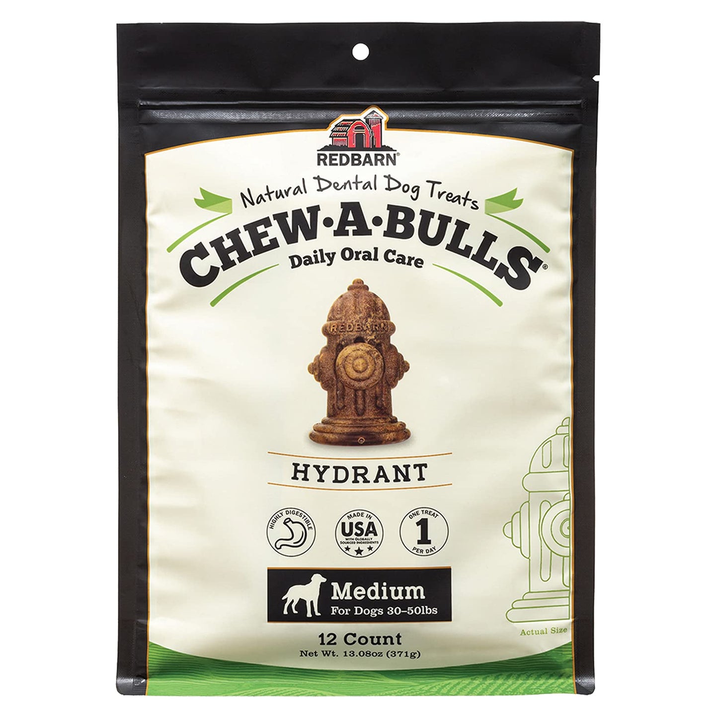 Redbarn Chew-A-Bulls (Size: Medium | Shape: Hydrant | 12-Count (Pack of 1))