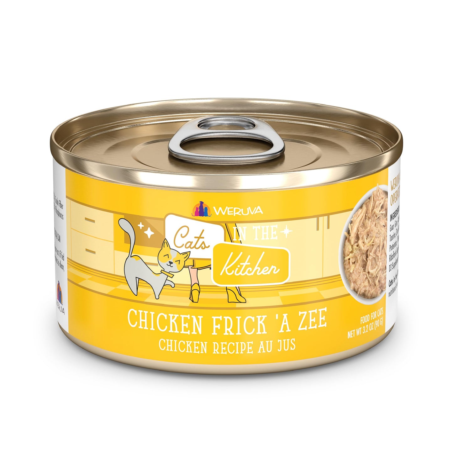 Weruva Cats in The Kitchen, Chicken Frick 'A Zee with Chicken Au Jus Cat Food, 3.2oz Can (Pack of 24)