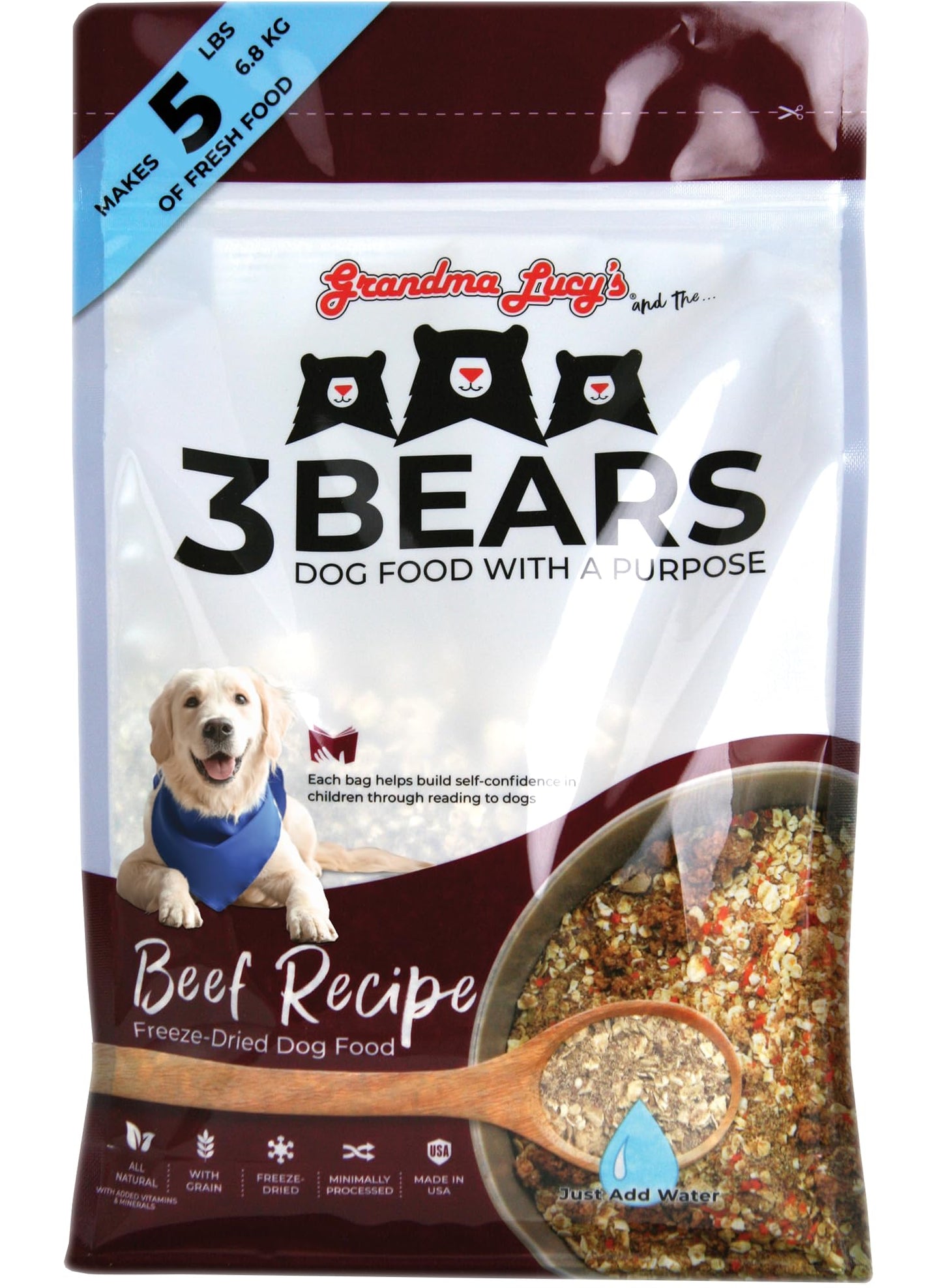 Grandma Lucy's 3 Bears Beef Dog Food - 1lb