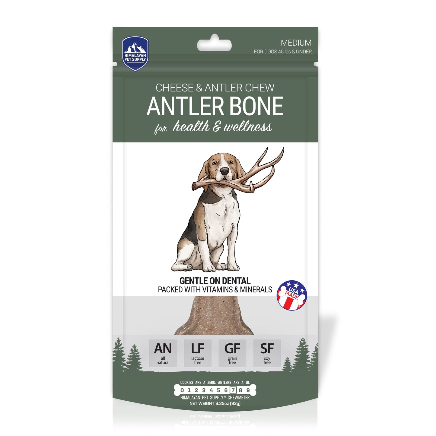 Antler and Himalayan Cheese Dog Chew | Long Lasting, Stain Free, Protein Rich, Low Odor | 100% Natural, Healthy & Safe | No Lactose, Gluten Or Grains | Antler Bone | for Dogs 45 Lbs & Smaller