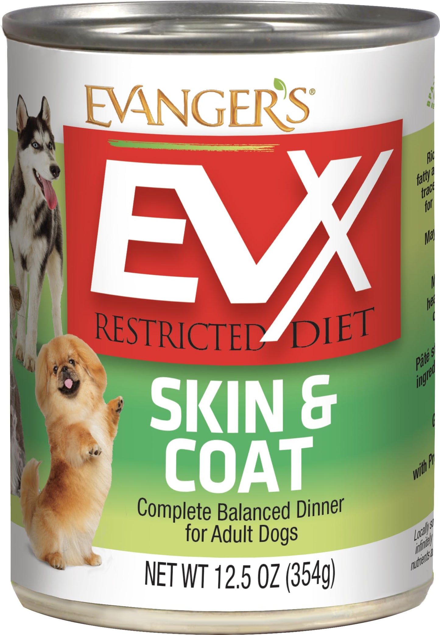 EVX Restricted Diet: Skin & Coat Health Canned Dog Food - 12, 12.5 oz Cans