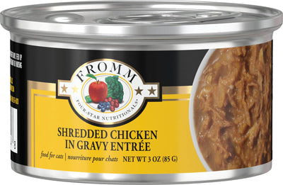 Fromm Four-Star Nutritionals Shredded Chicken in Gravy EntrÃ©e - Premium Wet Cat Food - Chicken Recipe - 3 oz Can