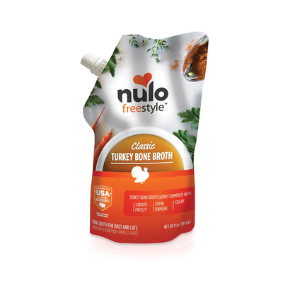 Nulo Freestyle Bone Broth, Premium Food Topper for Cats and Dogs, with Collagen and Chondroitin Sulfate to Help Boost The Quality of Your Petâ€™s Coat and Skin, 20 FL Oz Pouch