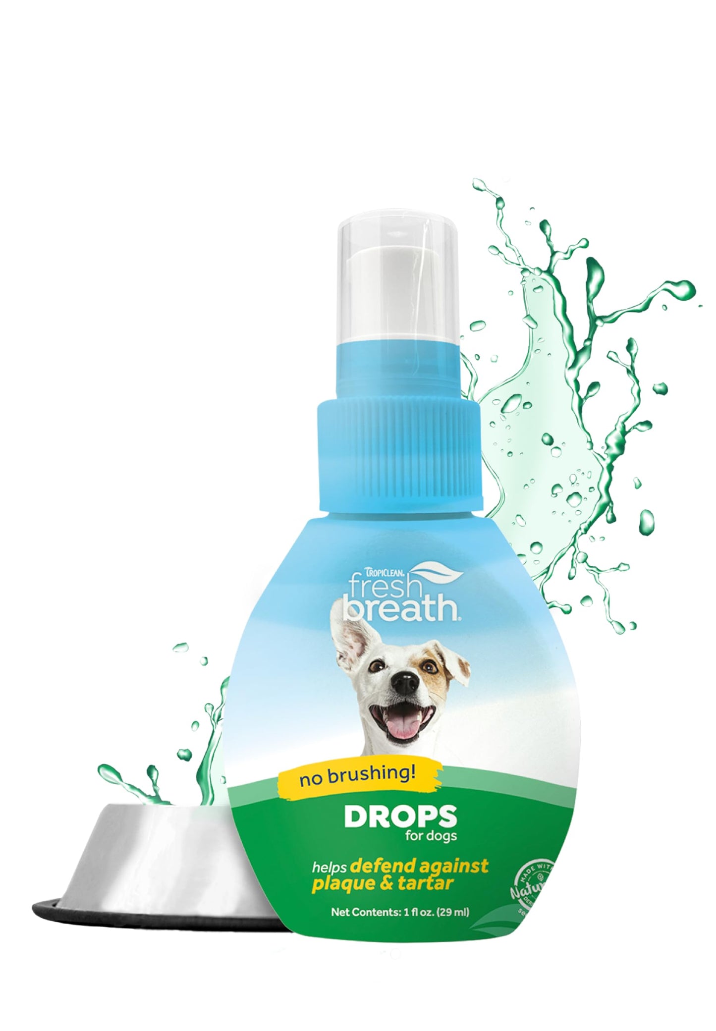 TropiClean Fresh Breath Dental Water Additive Concentrate | Dog Teeth Cleaning | Dog Breath Freshener | Dog Dental Care| Made in the USA | 2.2 oz.