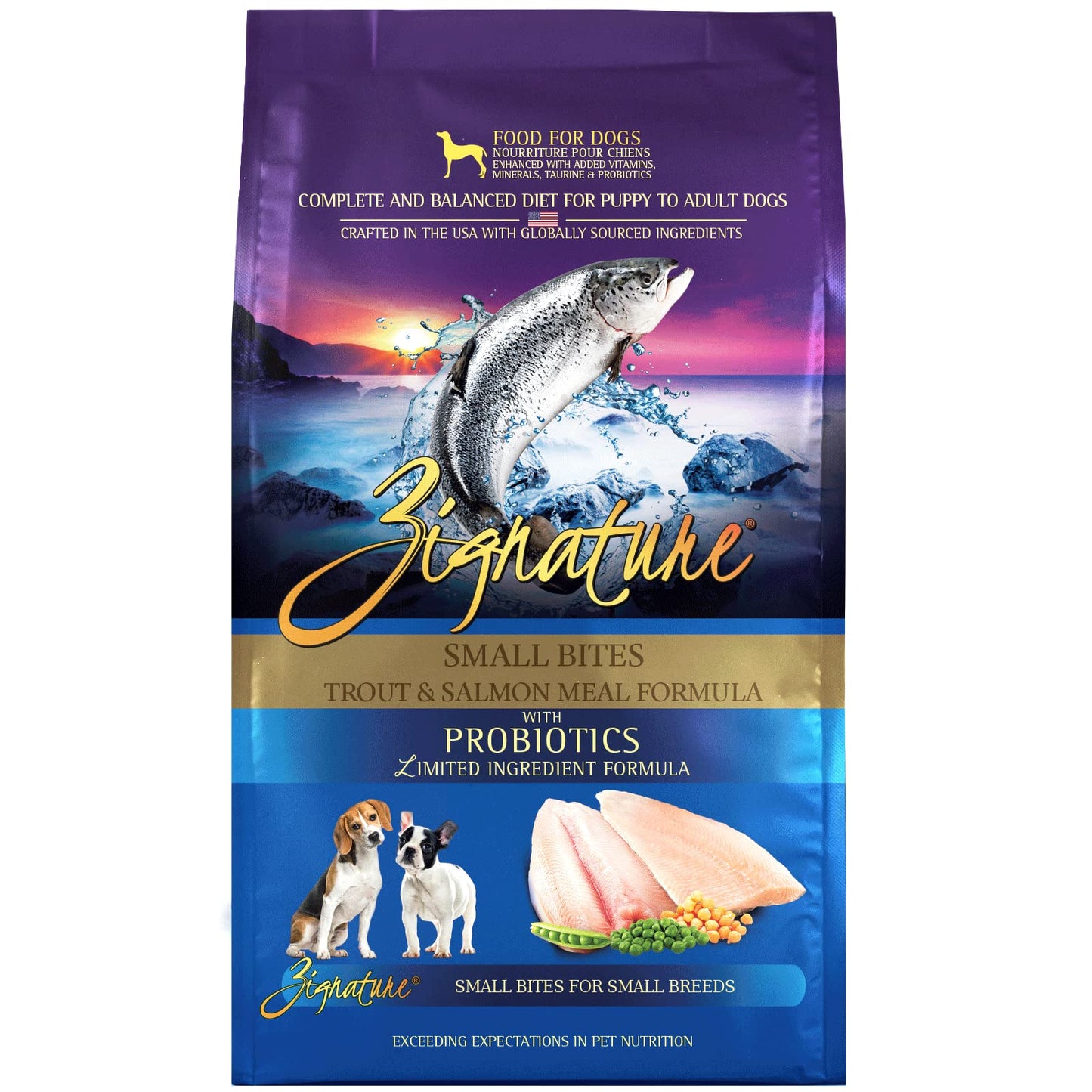 Zignature Trout & Salmon Limited Ingredient Formula Small Bites Dry Dog Food 12.5lb