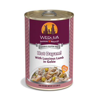 Weruva Classic Dog Food, Hot Dayam! with Lamb in GelÃ©e, 14oz Can (Pack of 12)