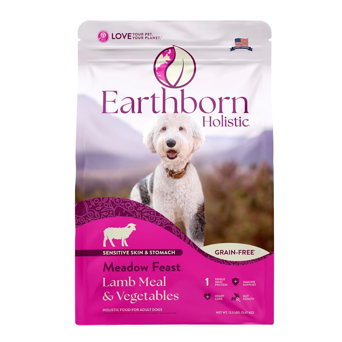 Earthborn Holistic Meadow Feast Lamb Meal & Vegetables Grain Free Dog Food (12.5 Pounds)