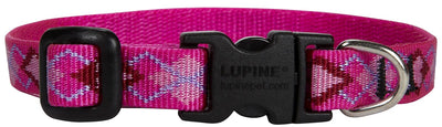 LupinePet 1/2-Inch Puppy Love 8-12-Inch Adjustable Dog Collar for Small Dogs