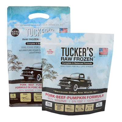 Tuckers All Natural Grain Free Raw Frozen Pork Beef Pet Dog Food Treats 6lbs