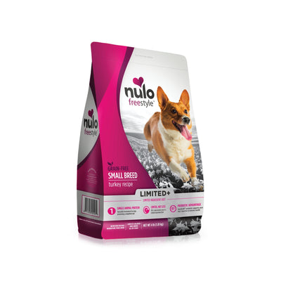 Nulo All Natural Dog Food: Freestyle Limited Plus Grain Free Puppy & Adult Small Breed Dry Dog Food - Limited Ingredient Diet for Digestive Health - Allergy Sensitive Non GMO Turkey Recipe - 4 lb Bag