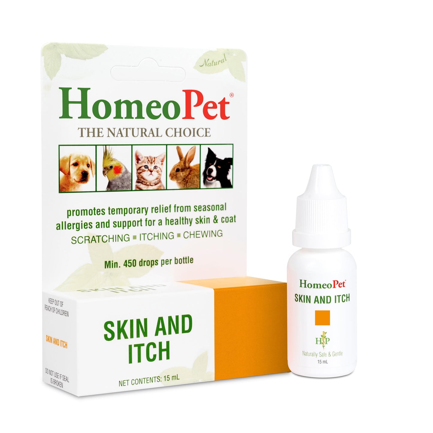 HomeoPet Skin and Itch, Safe and Natural Itch Relief for Dogs and Cats, Coat and Skin Soother for Pets, 15 Milliliters