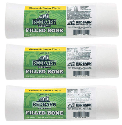 Redbarn 3 Pack of Cheese & Bacon Flavor Naturals Filled Bone Dog Chews, Large, Made in The USA3