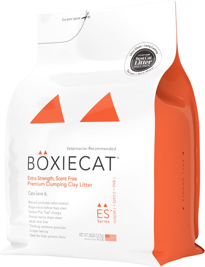 Boxie® Extra Strength 35 Day Natural Odor Control Cat Litter, 28lb Clumping Clay Kitty Litter