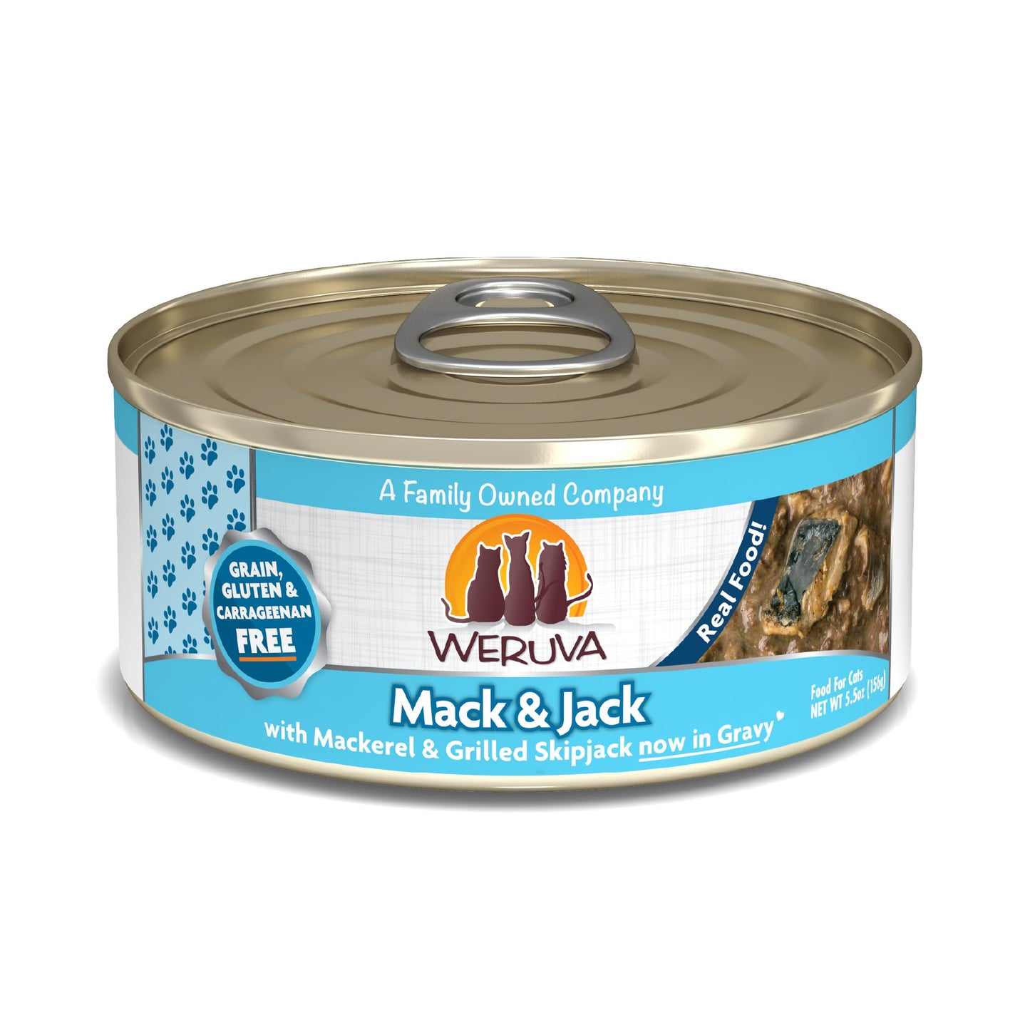 Weruva Classic Cat Food, Mack & Jack with Mackerel & Grilled Skipjack, 5.5oz Can (Pack of 24)